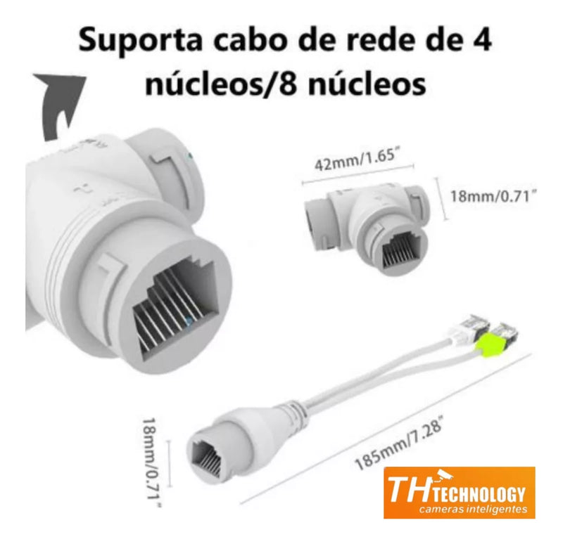 Splitter 2em 1 Para Câmeras De Segurança Extender Poedados