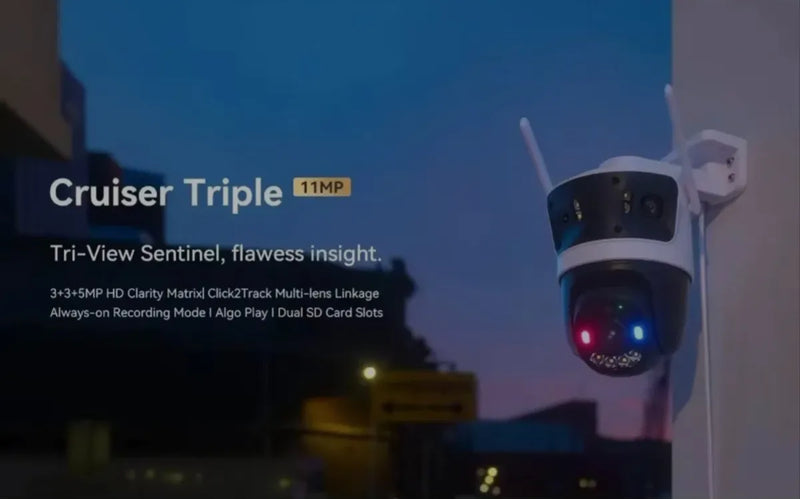 Câmera Ip Imou Cruiser Tripla Lente Panorâmica 11mp Luzativa Branco